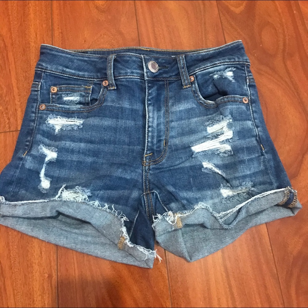 AEO Hi-Rise Shortie Super Stretch Jean Shorts